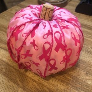Handmade Breast Cancer Awareness Pumpkin